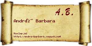 André Barbara névjegykártya