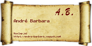 André Barbara névjegykártya