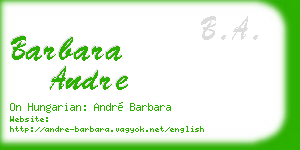 barbara andre business card