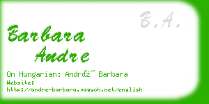 barbara andre business card